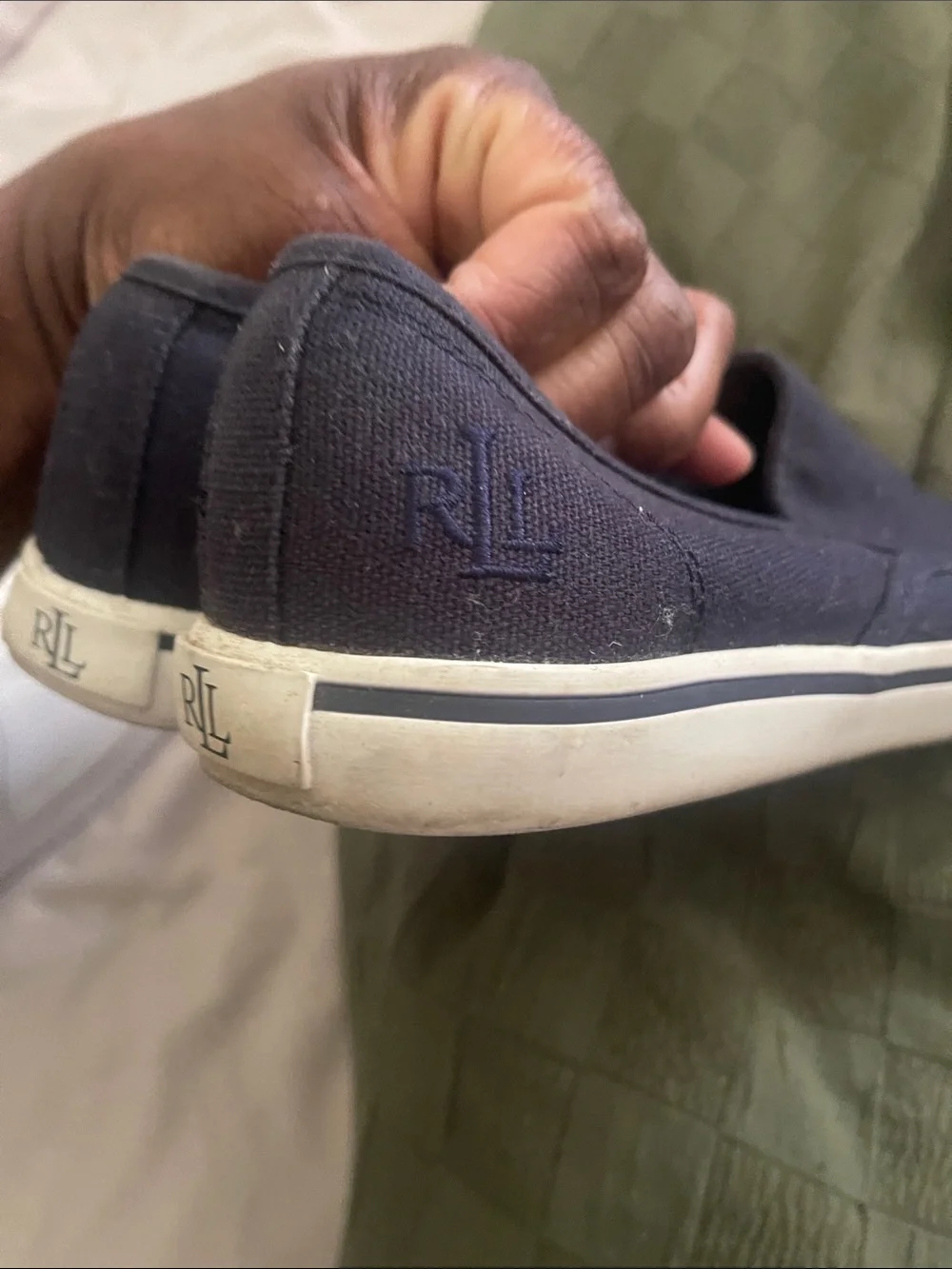 Lauren Ralph Lauren women’s navy blue Slip-On Canvas Loafers